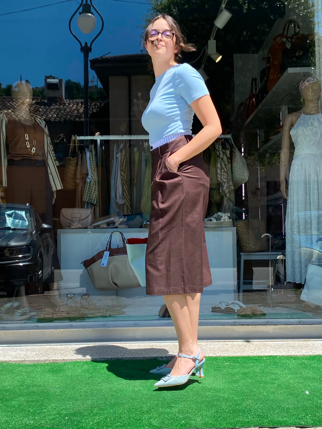 Pantalone Bermuda - Marrone